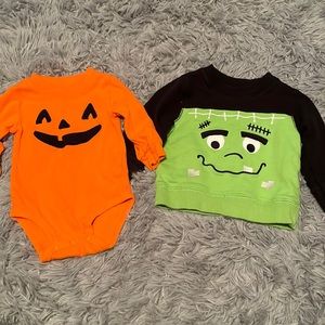 Halloween onsie and sweatshirt